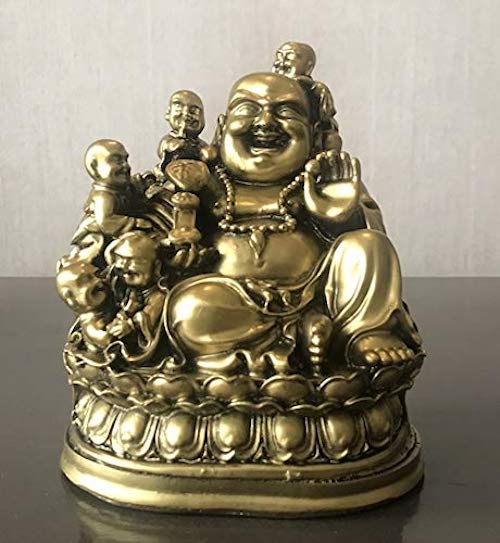 Chinese Ho Tei Buddha Sitting Pu hotsell Tai With 5 Children