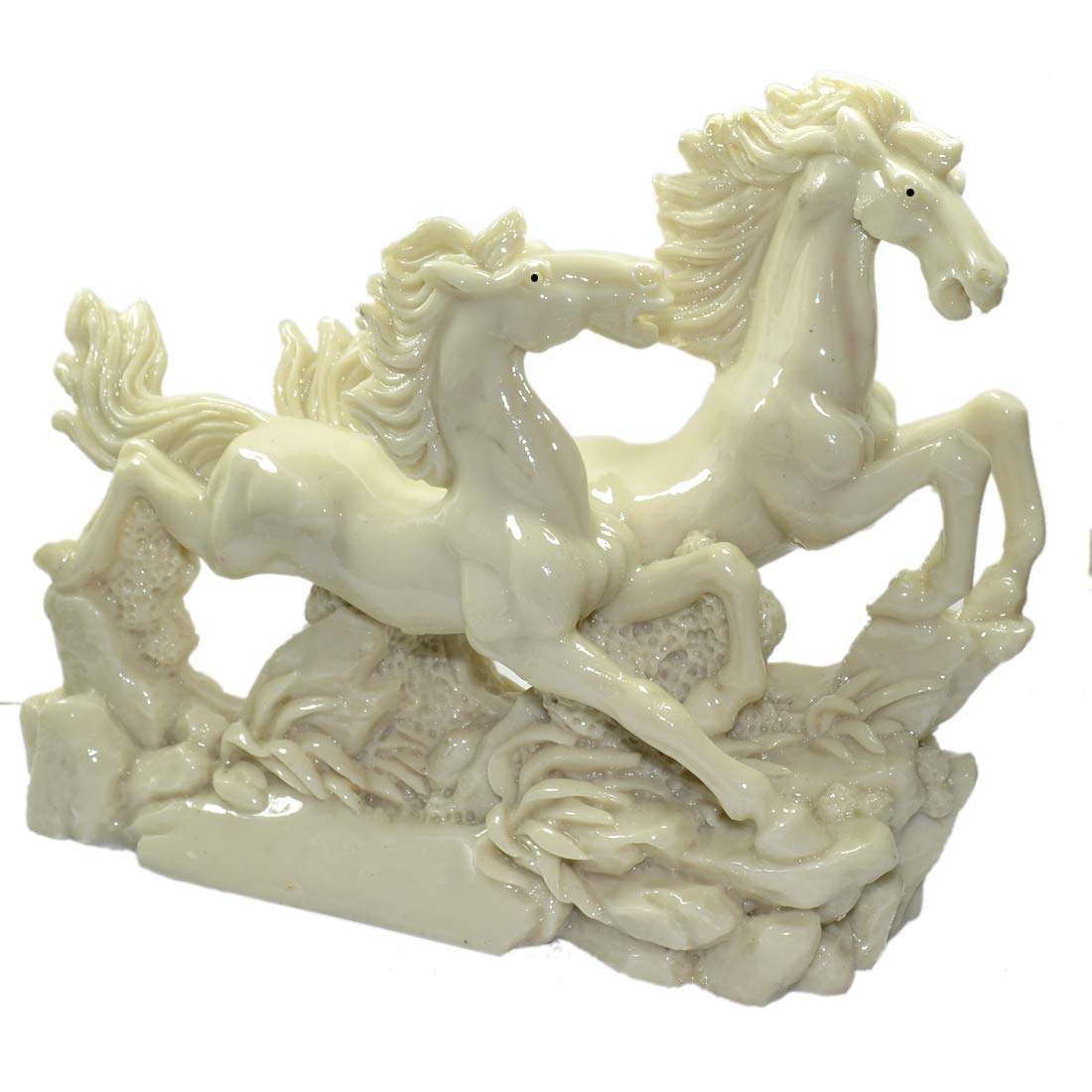 Victory Galloping Red Running Horses Pair Figurine for Positive Energy Vibrations