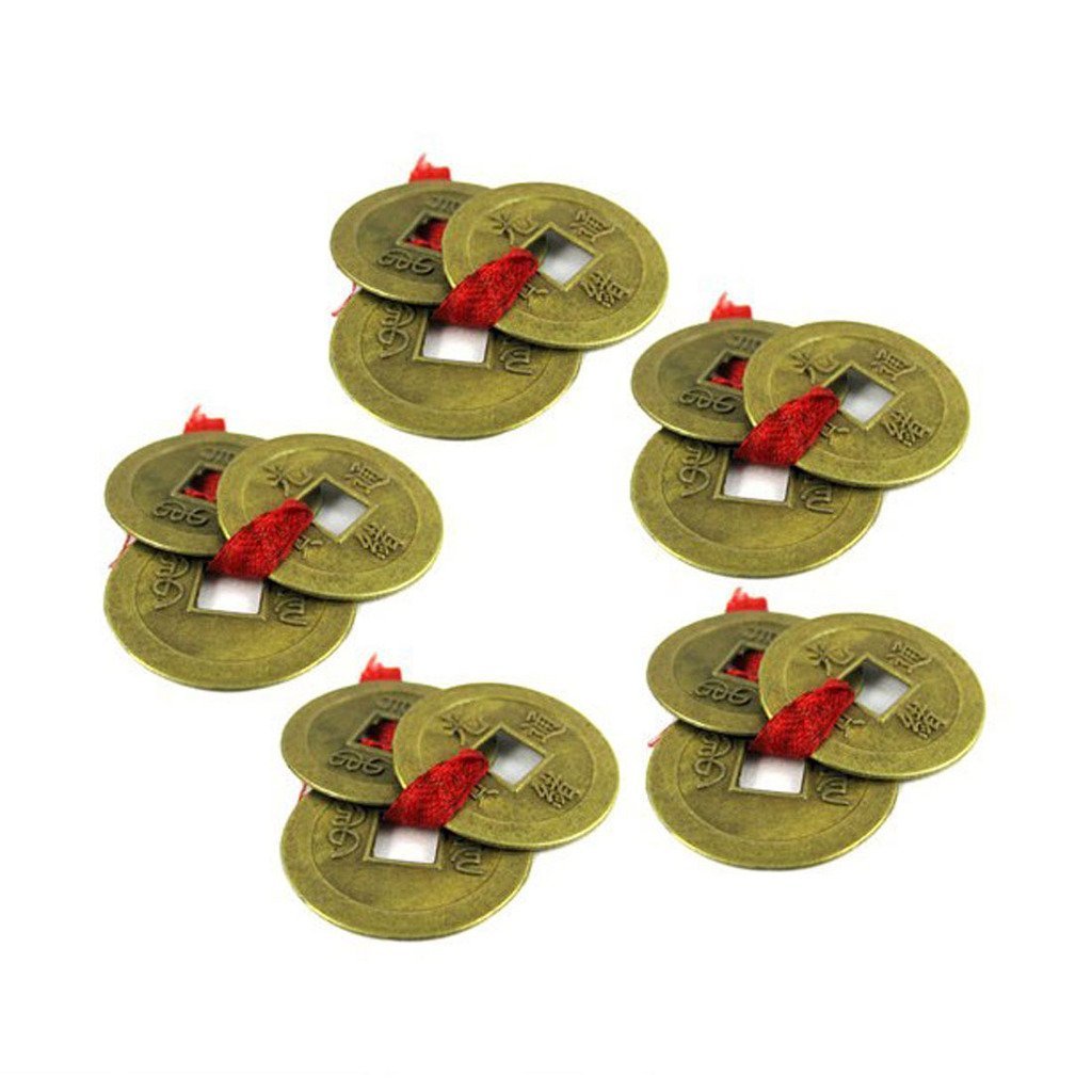 Feng Shui Luck Copper Coin (3 Coins in 1 Set - Total 5 Sets Included)