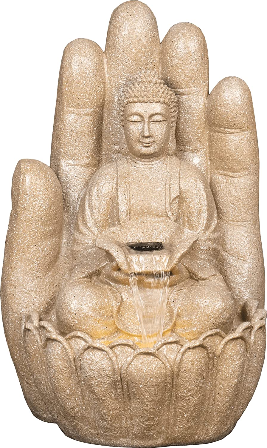 Gautam Buddha on Hand Large Water Fountain for Home Decoration Gifts (78 cm,