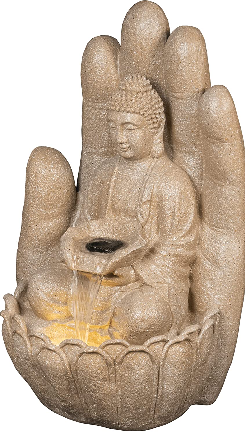 Gautam Buddha on Hand Large Water Fountain for Home Decoration Gifts (78 cm,