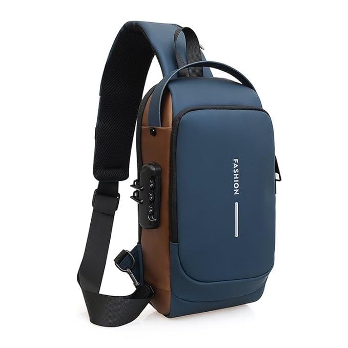 Calyssa Unisex Sling Bag with USB Charging port Shoulder Backpack With Multifunctional for Travel, Hiking, Camping, Daily Out, Crossbody Chest Bags, Waterproof (Grey)