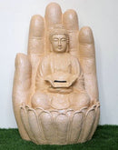 Gautam Buddha on Hand Large Water Fountain for Home Decoration Gifts (78 cm,