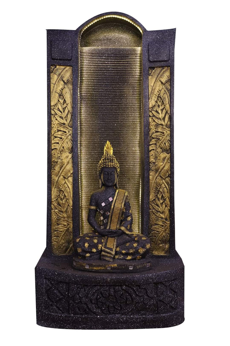 Gautam Buddha Water Fountain for HomeDecor and Gifting (125 cm X 56 cm X 35 cm, Black)