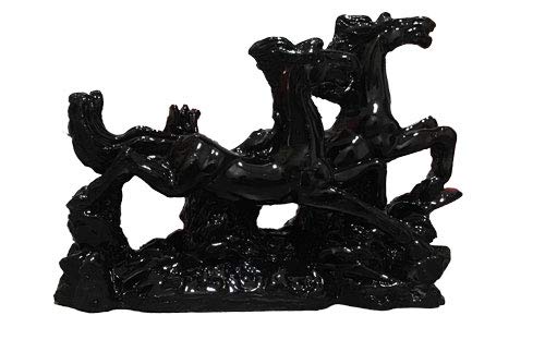 Victory Galloping Red Running Horses Pair Figurine for Positive Energy Vibrations