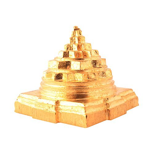 Solid Ashtdhatu Sumeru Shree Yantra for Pooja Home, Gold Colour