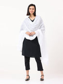 100% COTTON Women's Fashion Designer Embroidered Dupatta Scarf for Women/Girls (Length: 2.2 meters, Made in India, Colour : White)