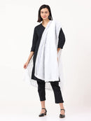 100% COTTON Women's Fashion Designer Embroidered Dupatta Scarf for Women/Girls (Length: 2.2 meters, Made in India, Colour : White)