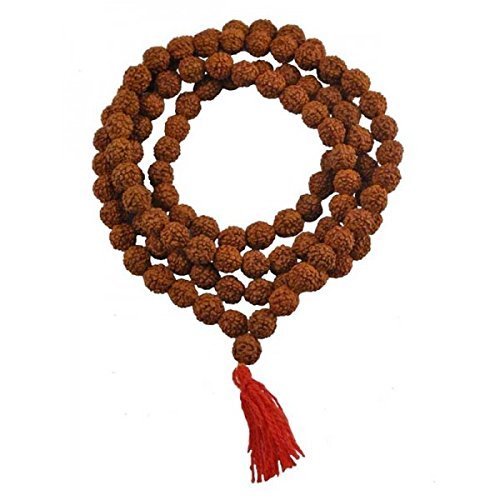 NAISHA Mala Rudraksha 5 Mukhi Autentica 10 Mm - 108+1 Perline Naturali Con Certificato Di Laboratorio, Per Meditazione Japa E Benessere, Uomo Donna