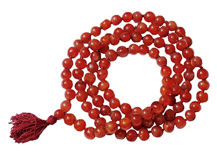 Carnelian Stone Chain 8 mm for Meditation, Protection, Necklace for Unisex