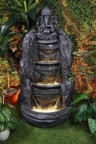 Ganesha 3 Layer Large Water Fountain (120 cm X 80 cm X 47 cm, White)