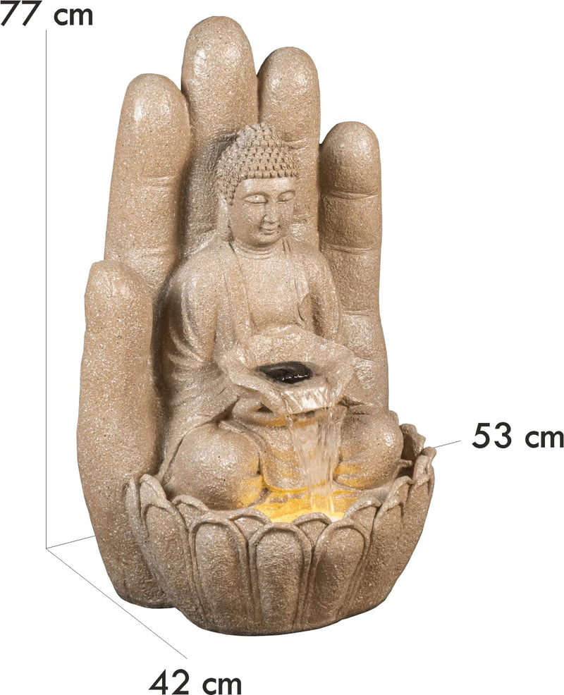 Gautam Buddha on Hand Large Water Fountain for Home Decoration Gifts (78 cm,