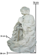 Gautam Buddha Namaste Pose Water Fountain Indoor Outdoor Large Water Fountain (76 x 31 x 38 cm, White)