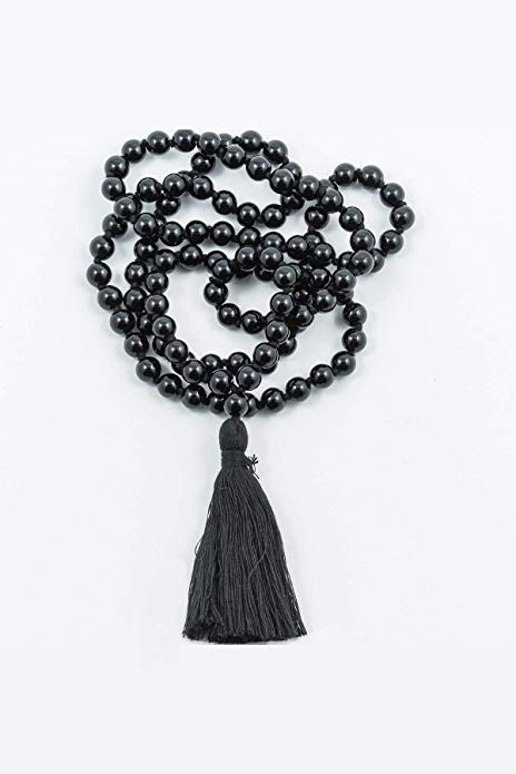 Buy Black Onyx Multi Stone Chain 8 mm for Meditation, Protection, Necklace for Unisex Worldwide shipping