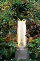 Water Fountain with Lord Buddha Statue for Home/Office/Puja Room/House Warming Gift/Living Room/Hall/Terrace(White, Made of Polyresin)