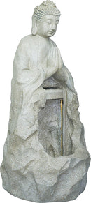 Gautam Buddha Namaste Pose Water Fountain Indoor Outdoor Large Water Fountain (76 x 31 x 38 cm, White)