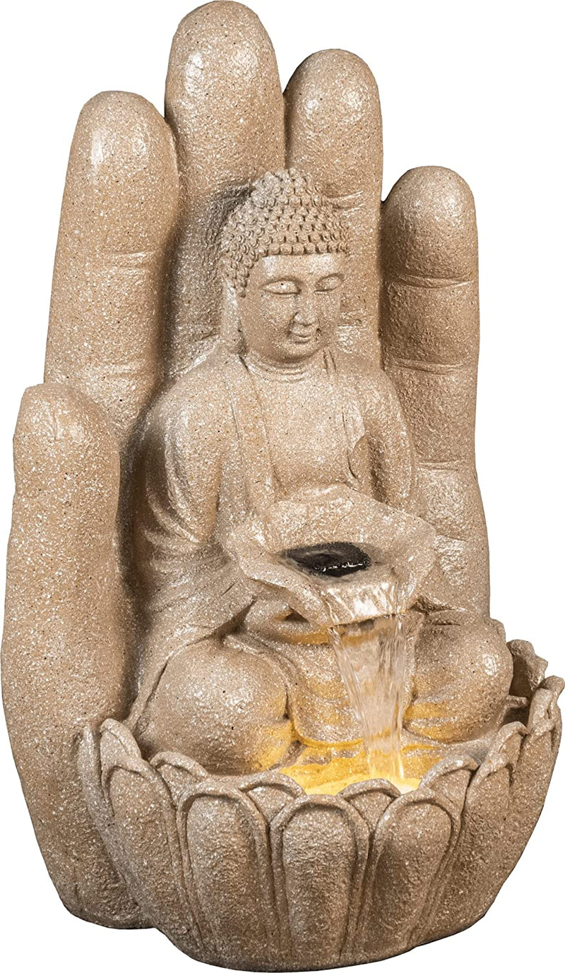 Gautam Buddha on Hand Large Water Fountain for Home Decoration Gifts (78 cm,
