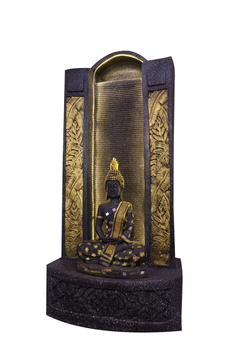 Gautam Buddha Water Fountain for HomeDecor and Gifting (125 cm X 56 cm X 35 cm, Black)