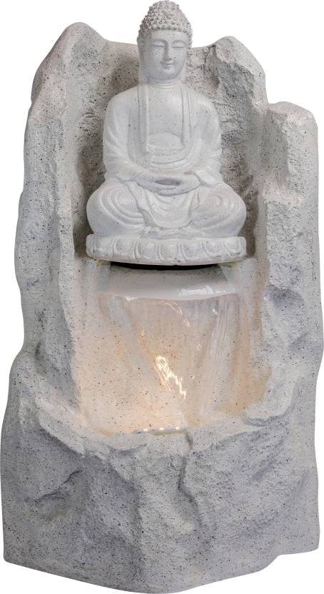 Lord Buddha Water Fountain for Home/Office/Puja Room/House Warming Gift/Living Room/Hall/Terrace (White)