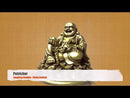 Fengshui Laughing Buddha Sitting on Luck Money Coins Carrying Golden Ingot for Good Luck & Happiness (5 inches)