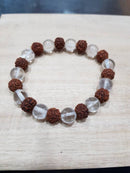 Original 5 Mukhi Rudraksha Sphatik Bracelet - Daily Wear Party Wear Gifts for Men and Women